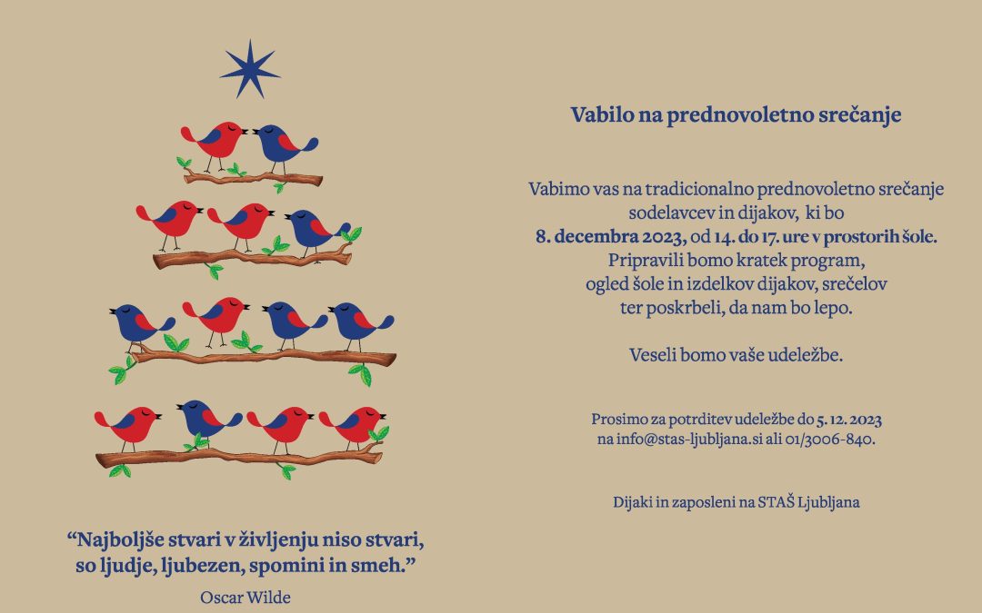Vabilo na prednovoletno srečanje